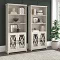 Bücherregale im Landhausstil mit 5 Fächern und Glastüren, 2er-Set
