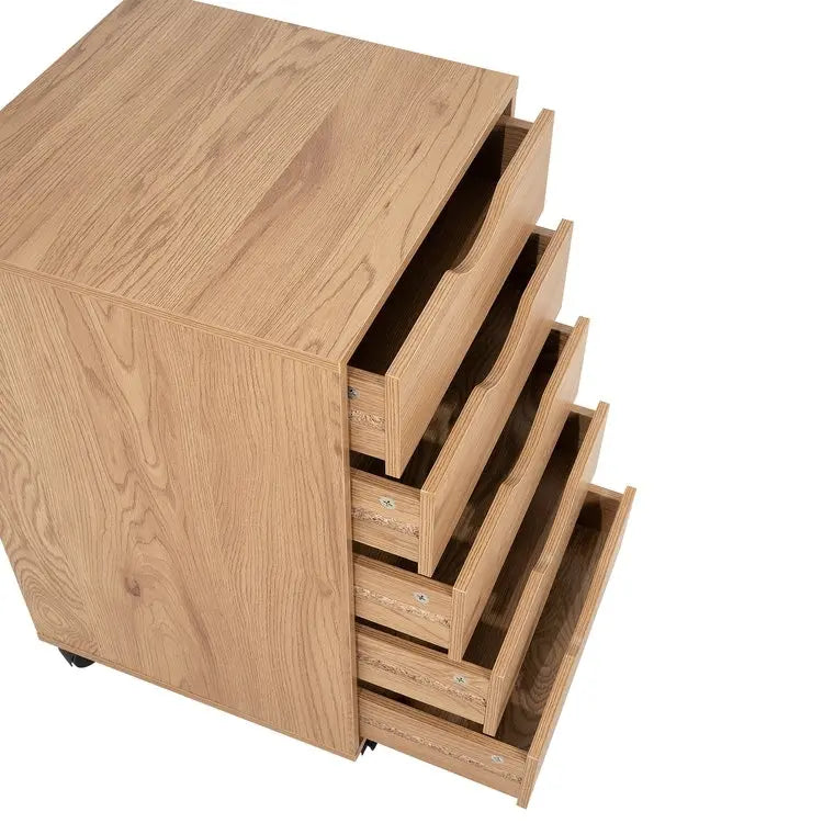Rollbarer Aufbewahrungsschrank mit 5 Schubladen und abnehmbaren Rollen