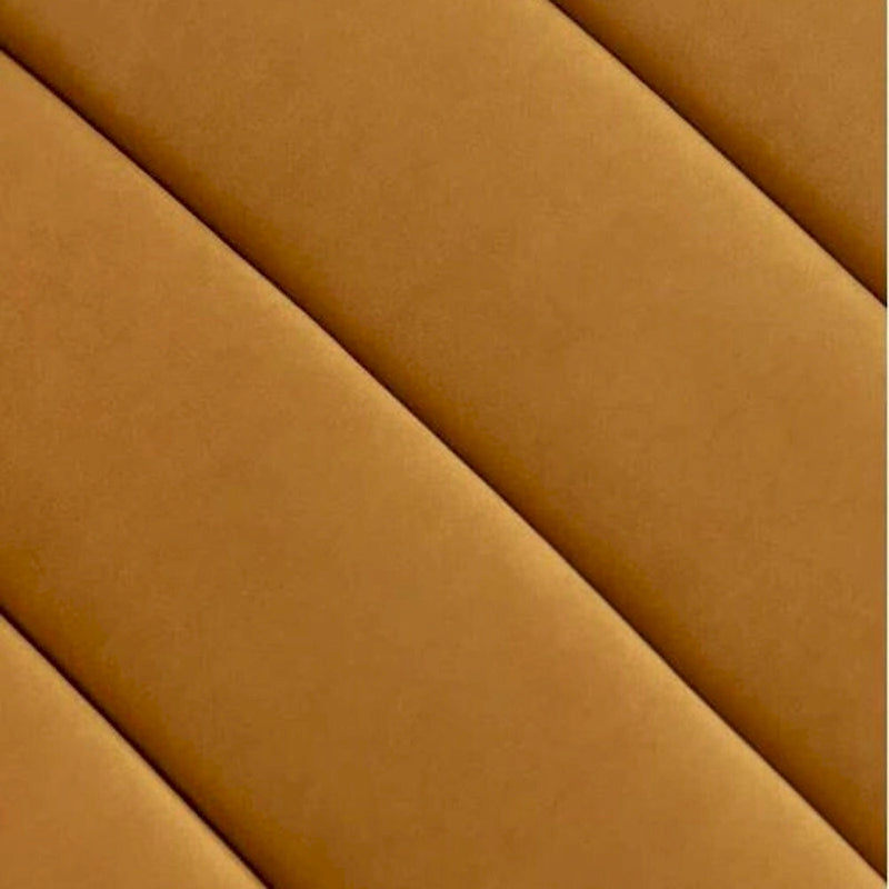 Samtiges Zweisitzer-Sofa mit kanalgetufteter Rückenlehne und Metallbeinen