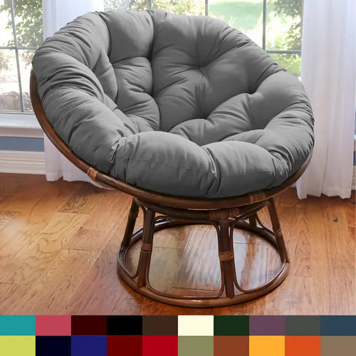 Bali 42-inch Rattan Papasan Chair with Twill Cushion