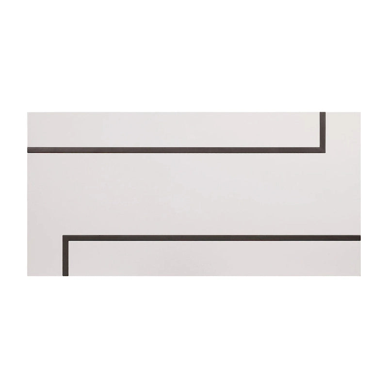 47-Inch White High-Gloss Coffee Table with Gunmetal Steel Frame