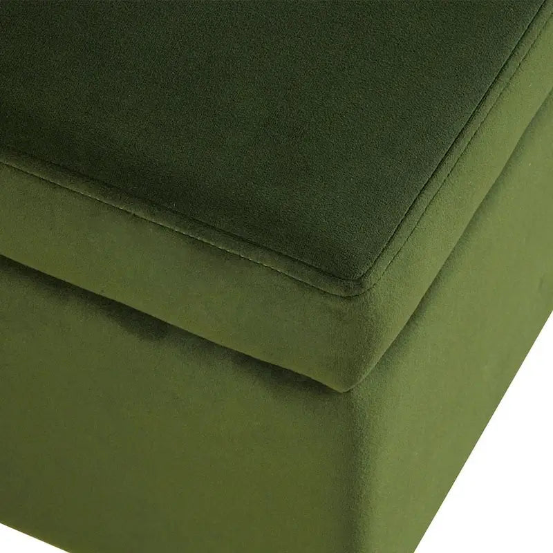 81 cm breite gepolsterte Sitzbank mit Stauraum und schwarzen Metallbeinen