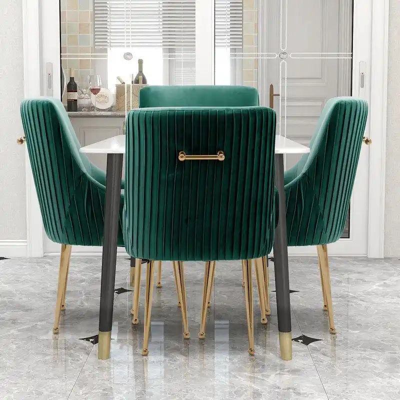 Modern Upholstered Dining or Vanity Chairs with Rear Handles, Set of 4