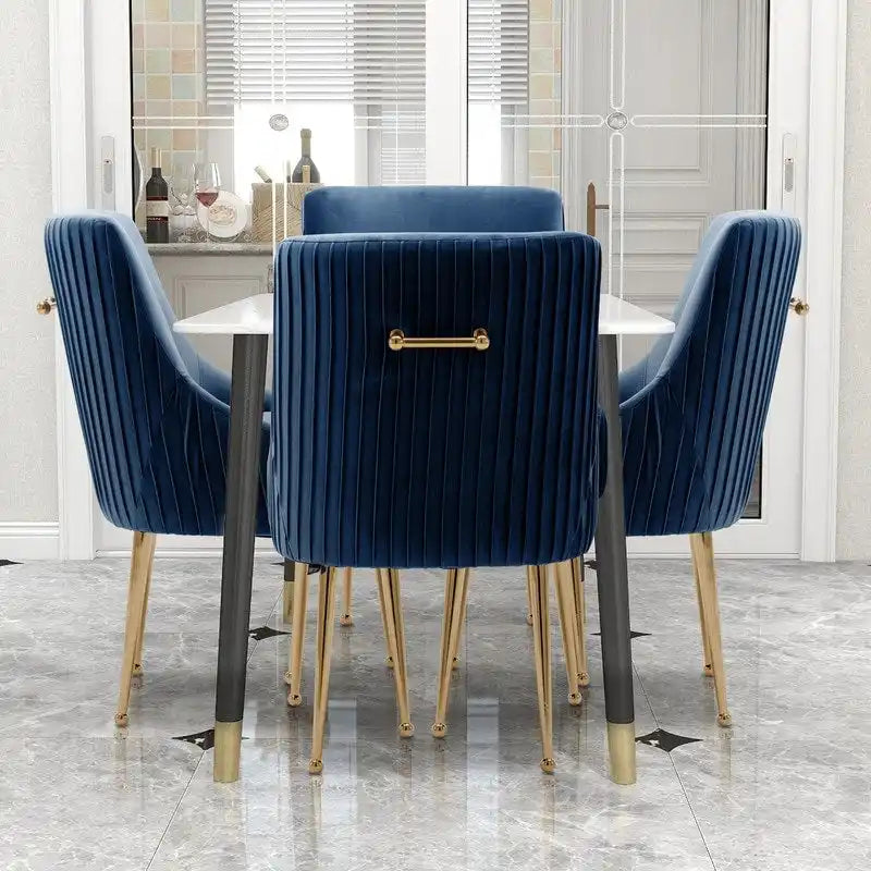 Modern Upholstered Dining or Vanity Chairs with Rear Handles, Set of 4