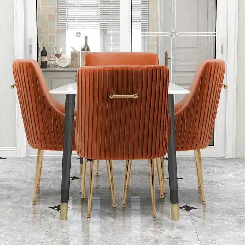 Modern Upholstered Dining or Vanity Chairs with Rear Handles, Set of 4