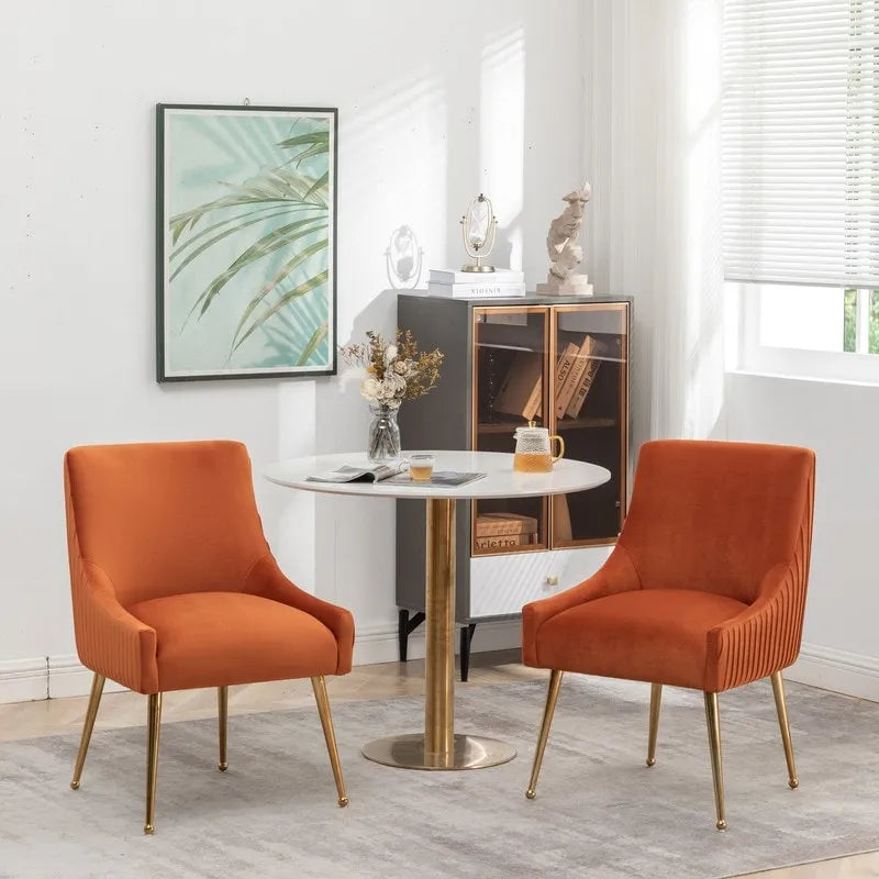 Sedie moderne imbottite da pranzo o da toeletta con maniglie posteriori, set da 4