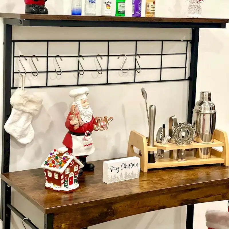31.5-Inch Microwave Stand with Storage Cabinet and Adjustable Shelf