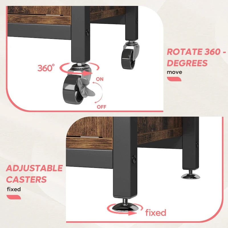 31.5-Inch Microwave Stand with Storage Cabinet and Adjustable Shelf
