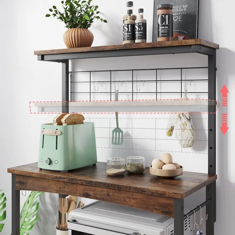 31.5-Inch Microwave Stand with Storage Cabinet and Adjustable Shelf