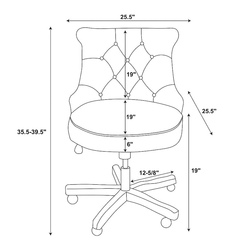 Natural Fabric Tufted Swivel Office Chair with Wood Base