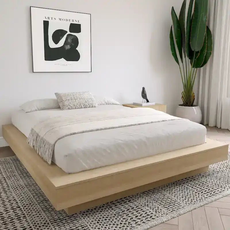 Struttura letto moderna a piattaforma con ampi pannelli laterali