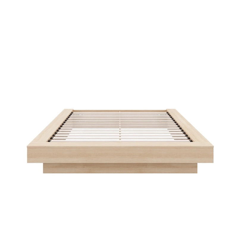 Modern Platform Bed Frame with Wide Bedside Panels
