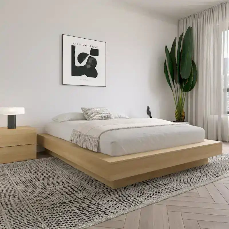 Struttura letto moderna a piattaforma con ampi pannelli laterali