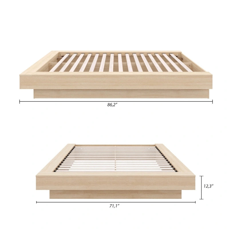 Struttura letto moderna a piattaforma con ampi pannelli laterali