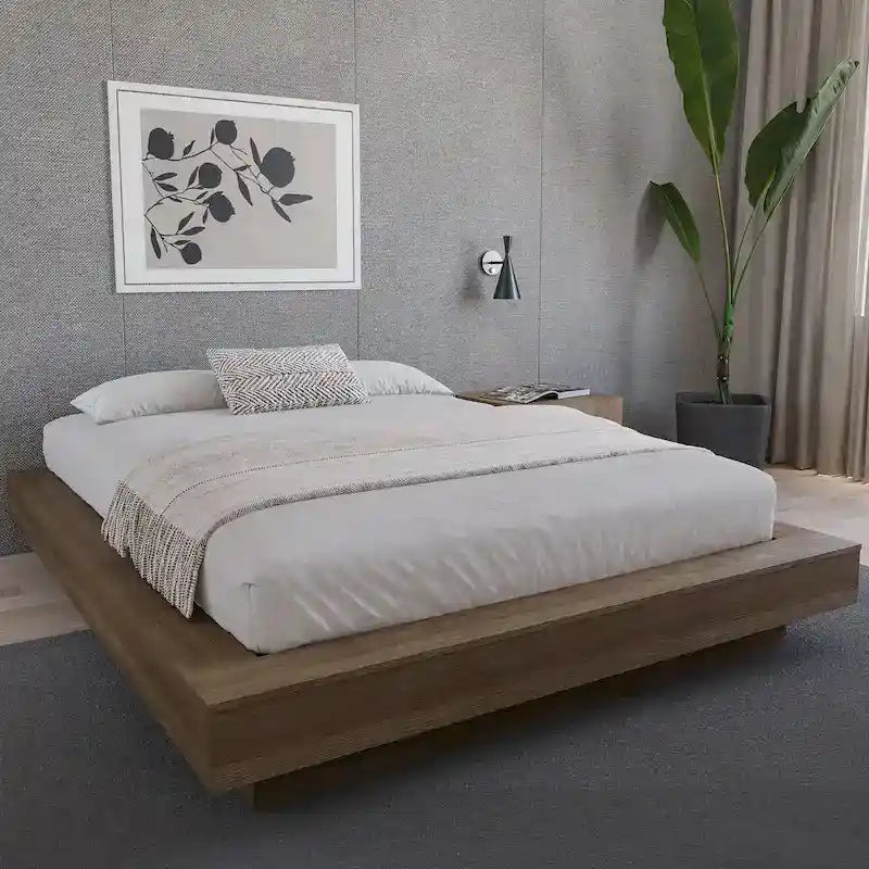 Struttura letto moderna a piattaforma con ampi pannelli laterali