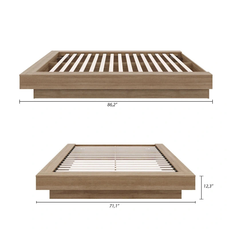 Struttura letto moderna a piattaforma con ampi pannelli laterali