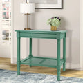 Solid Wood Side Table with Lower Storage Shelf