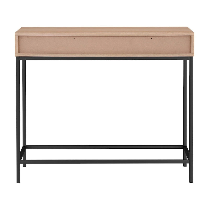 Console à 2 tiroirs avec base en métal noir