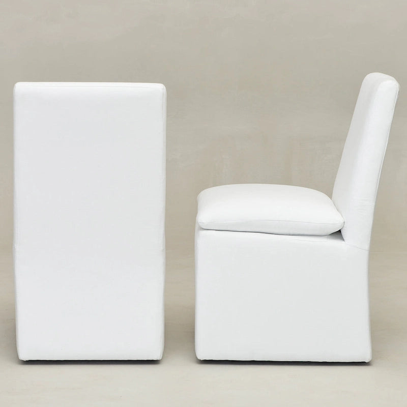 Performance Fabric Dining Side Chairs with Casters, Set of 2