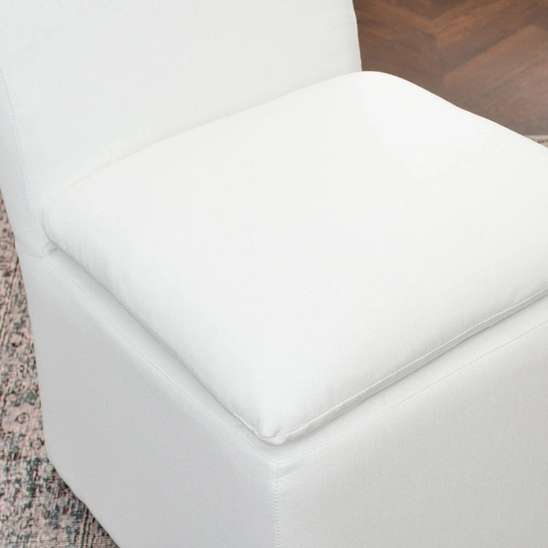 Performance Fabric Dining Side Chairs with Casters, Set of 2