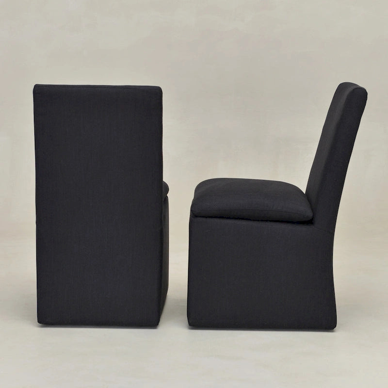 Performance Fabric Dining Side Chairs with Casters, Set of 2