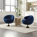 Poltrone decorative a barile in velluto con rotazione a 360 gradi, set da 2