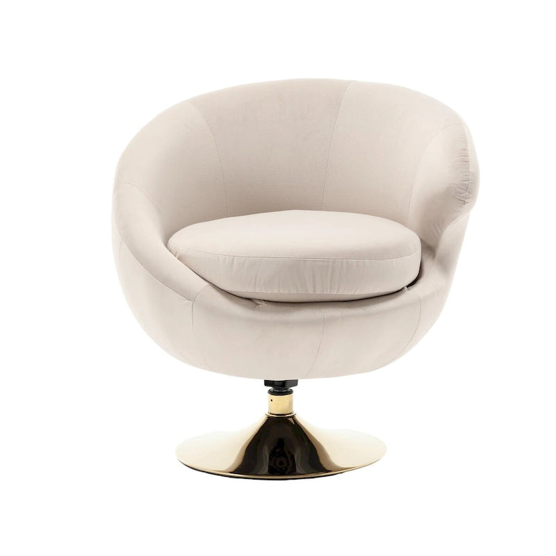 Velvet 360-Degree Swivel Barrel Accent Chairs, Set of 2