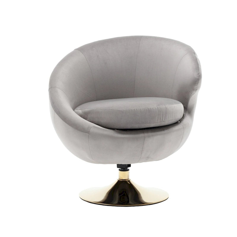 Poltrone decorative a barile in velluto con rotazione a 360 gradi, set da 2
