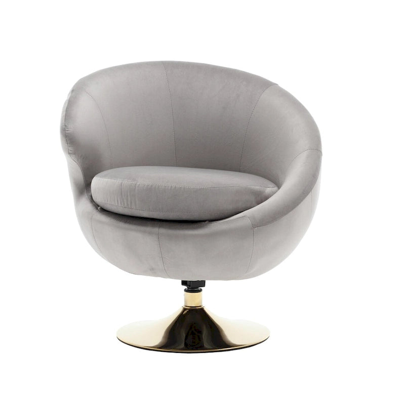 Poltrone decorative a barile in velluto con rotazione a 360 gradi, set da 2