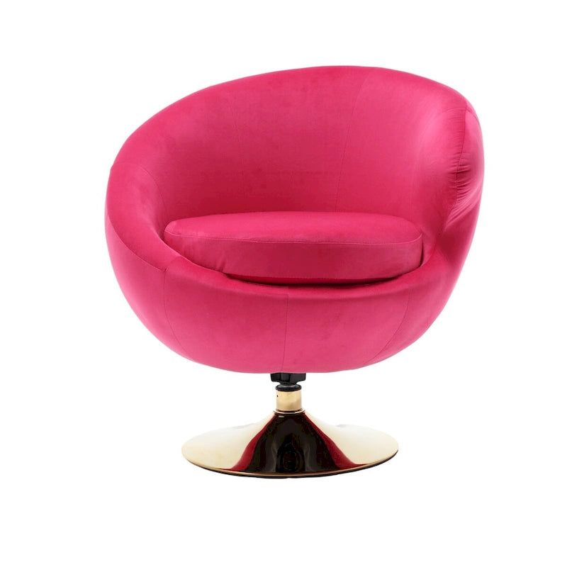 Poltrone decorative a barile in velluto con rotazione a 360 gradi, set da 2