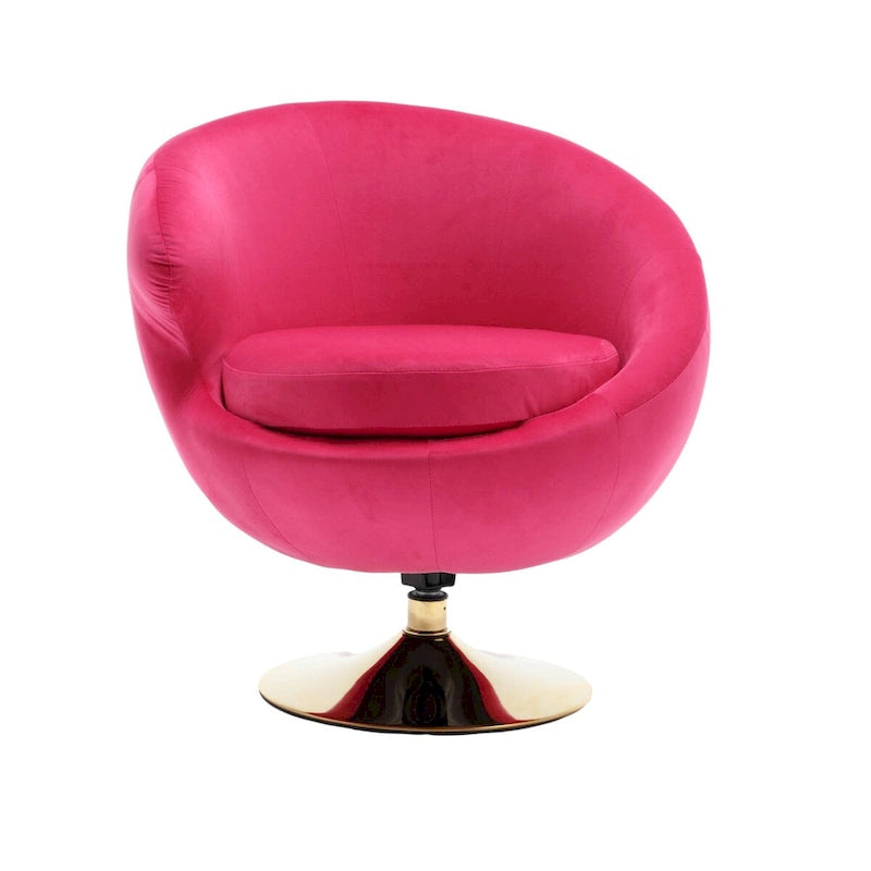 Poltrone decorative a barile in velluto con rotazione a 360 gradi, set da 2