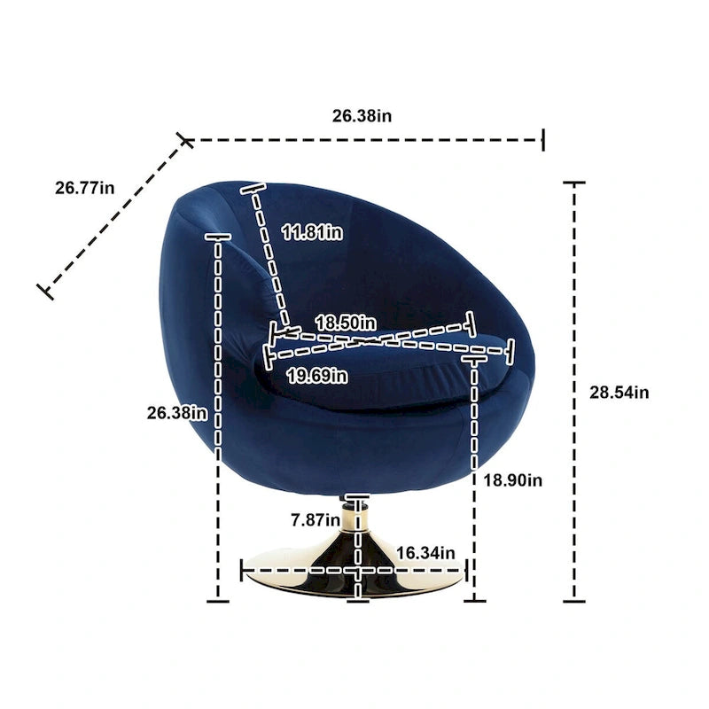 Poltrone decorative a barile in velluto con rotazione a 360 gradi, set da 2