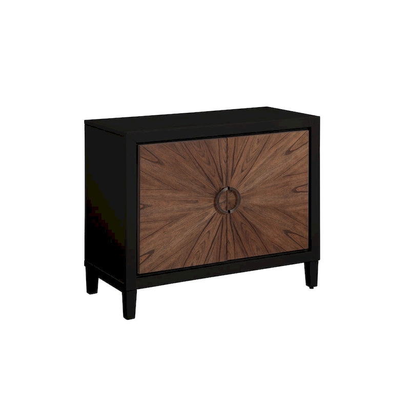 2-Door Wood Accent Cabinet with Starburst Front
