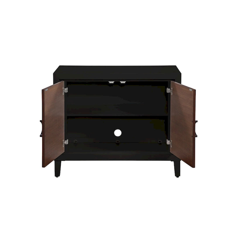 Credenza decorativa in legno a 2 ante con frontale a raggiera