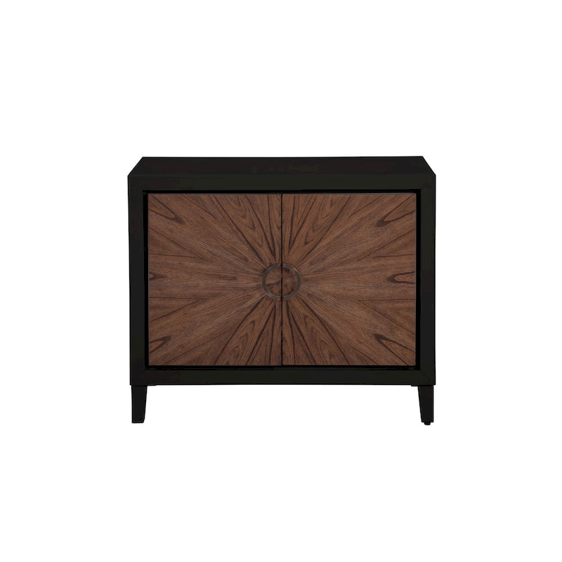 Credenza decorativa in legno a 2 ante con frontale a raggiera