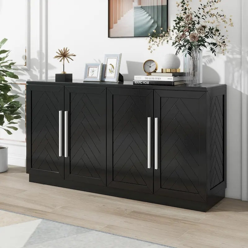 60-Inch Four-Door Sideboard with Adjustable Shelves