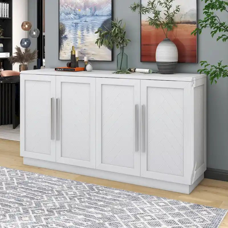 60-Inch Four-Door Sideboard with Adjustable Shelves
