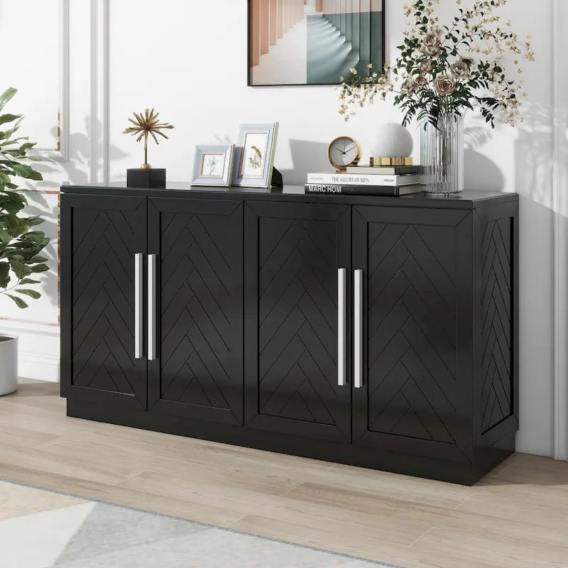 60-Inch Four-Door Sideboard with Adjustable Shelves