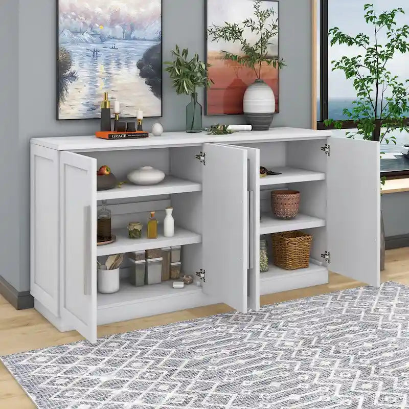 60-Inch Four-Door Sideboard with Adjustable Shelves