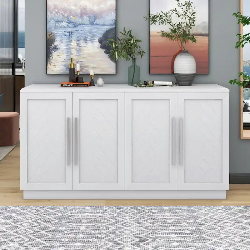 Dressoir van 60 inch met vier deuren en verstelbare planken