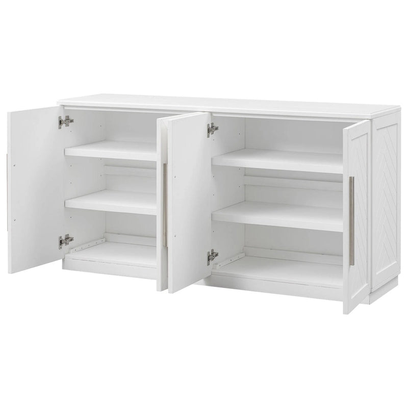 Dressoir van 60 inch met vier deuren en verstelbare planken