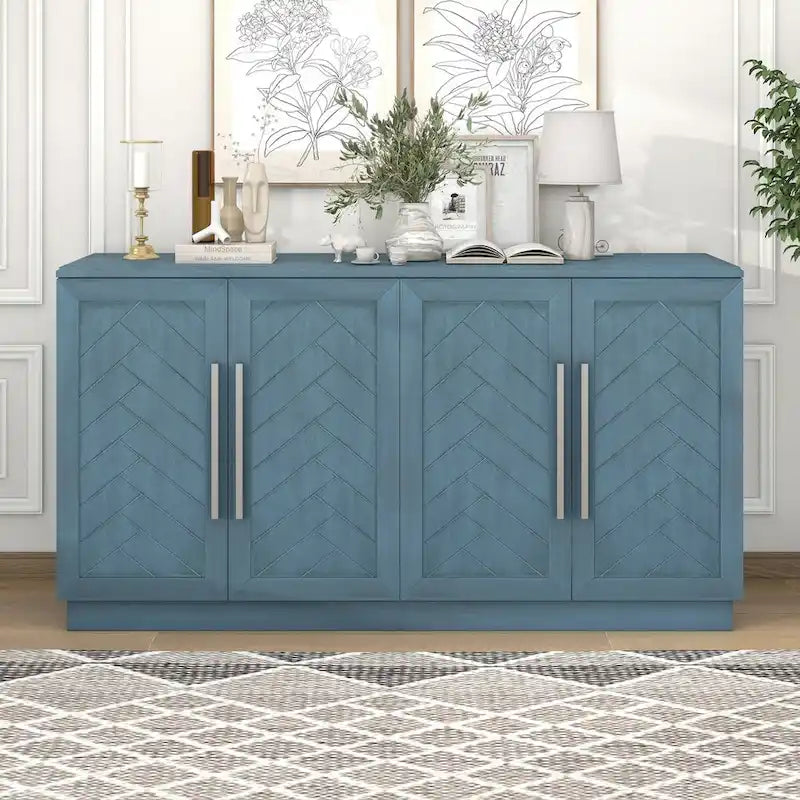 Dressoir van 60 inch met vier deuren en verstelbare planken