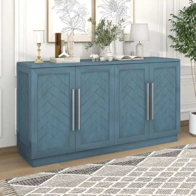 Dressoir van 60 inch met vier deuren en verstelbare planken