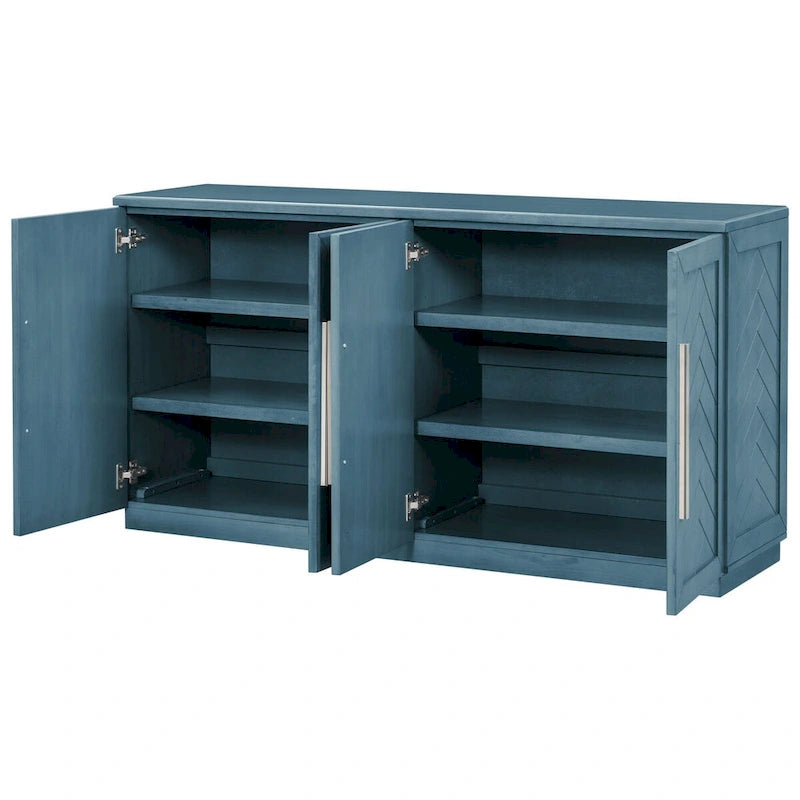 Dressoir van 60 inch met vier deuren en verstelbare planken