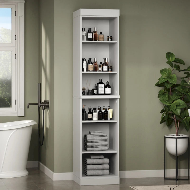 16.5-Inch Solid Pine Bathroom Cabinet with Optional Doors