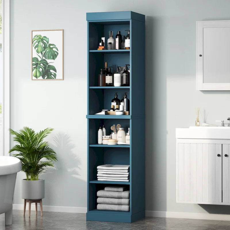 16.5-Inch Solid Pine Bathroom Cabinet with Optional Doors