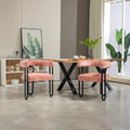 Modern Upholstered Dining Chairs with Curved Backs, Set of 2