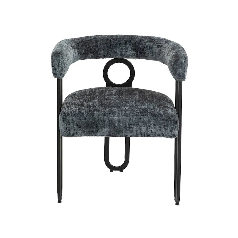 Modern Upholstered Dining Chairs with Curved Backs, Set of 2