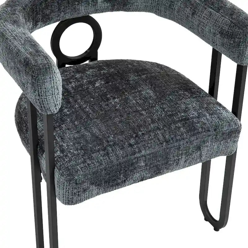 Modern Upholstered Dining Chairs with Curved Backs, Set of 2