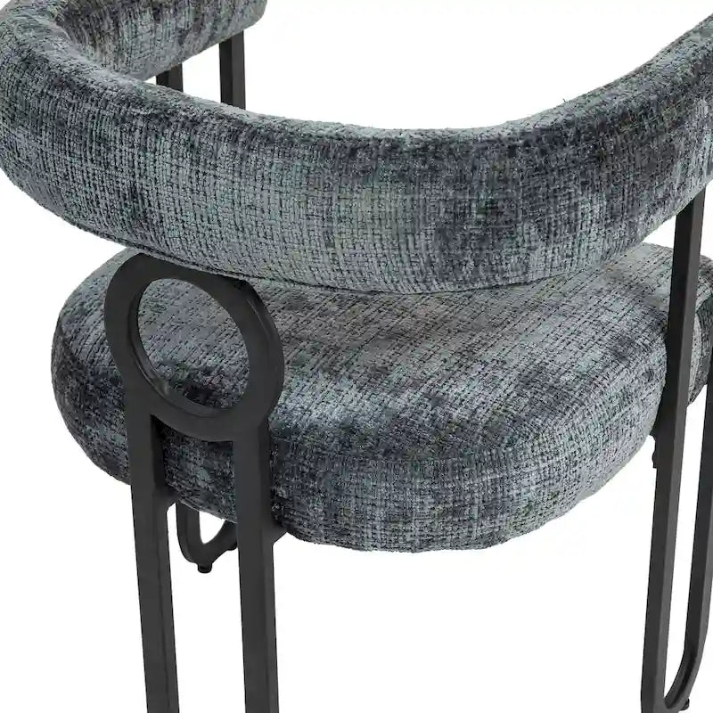 Modern Upholstered Dining Chairs with Curved Backs, Set of 2